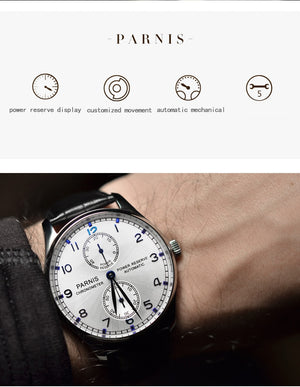 Parnis Power Reserve Mechanical Wristwatch - Shop MODERN Menswear