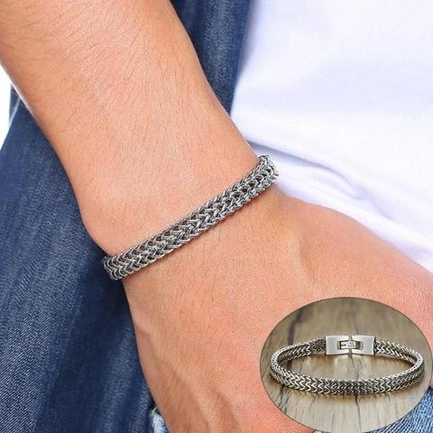 Double Curb Men's Chain Bracelet - Shop MODERN Menswear