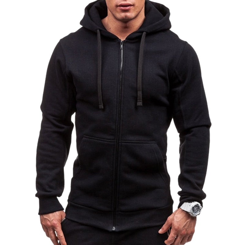 Slim-Fit Zippered Hoodie - Shop MODERN Menswear