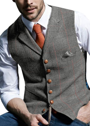 Tweed Herringbone Vest - Shop MODERN Menswear